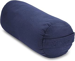 Yoga-Mad Yoga Bolster, Eco Friendly Buckwheat Bolster, 61cm x 23cm, Removable Washable Cover, Ideal for Yoga, Meditation and General Support