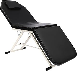 Massage Table Folding 3 Zone, Massage Bed Beauty Bed, SPA Salon Folding Cosmetic Bed for Beauty Salons, Homes (Black)
