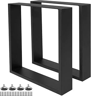 Industrial Square Table Legs, Heavy Duty Metal, 2 Pack, 30cm X 40cm, Black, Suitable for Desks, Dining Tables, DIY Projects