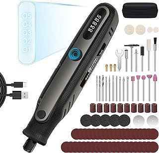 Cordless Rotary Tool, 5-Speed Mini Rotary Tool Kit, Display Screen, Type-C Charging, Multi Tool with 69 Accessories for Cutting, Engraving, Sanding, Drilling, Polishing, Grinding, DIY Crafts
