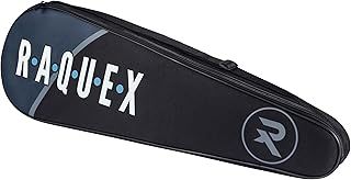 Raquex Bag 3 Racket Badminton Bag - Badminton Racket Cover Bag or Squash Racquet Bag, Adjustable Shoulder Strap - Sports Racket Bag for Men & Women (Black)