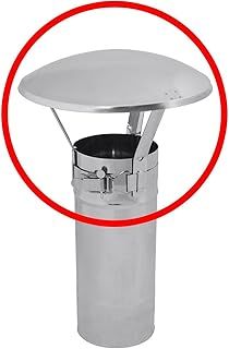 Stainless Steel Chimney Flue Cowl Pipe Rain Cover Protector Cap Ending 100-130mm