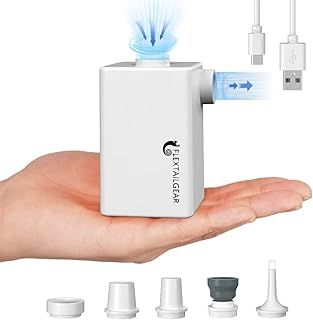FLEXTAILGEAR MAX PUMP PLUS,Portable Electric Air Pump,Vacuum Pump,3600mAh Rechargeable Battery,Powerful In & Deflation,5 Multiple nozzles for air mattresses,pool floats, swimming rings