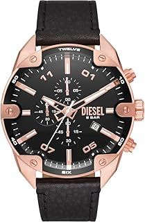 Diesel Spiked Watch for Men, Chronograph Movement with Silicone, Stainless Steel or Leather Strap