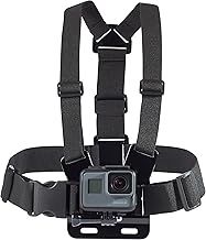Amazon Basics Adjustable Chest Mount Harness for GoPro and Action Cameras, Lightweight & Comfortable, Black