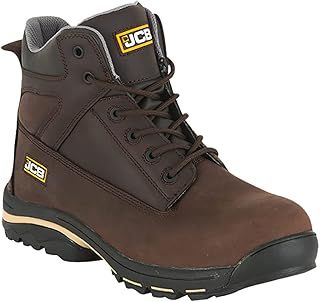 JCB - Men's Safety Boots - Workmax Chukka Work Boots - Nubuck - Durable and Protective - Ideal for Work Environments Workwear - Size 8 UK, 42 EU - Brown