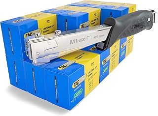 Tacwise 1185 A11 Hammer Tacker with 75,000 140/10mm Staples, Uses Type 140 / 6 - 10 mm Staples, Silver / Black