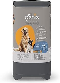 Pet Genie Pail | Dog Waste Disposal System for Outdoor and Indoor Odor Control | Dog Poop Trash can | Includes 1 Square Refill Bag That Lasts up to 2 Months