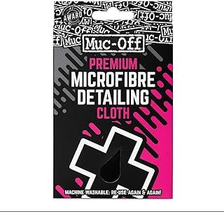 Muc Off Premium Microfibre Detailing Cloth - Travel Sized, Cleaning And Polishing Cloth - Ideal For Use On Delicate Finishes,Black