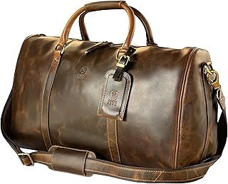 Leather Duffel Bags for Men - Holdall Airplane Underseat Carry On Luggage by Rustic Town