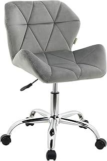 Modern Eris Padded Swivel Fabric Home Office Desk Computer Chair, Height Adjustable (Grey, Velvet)