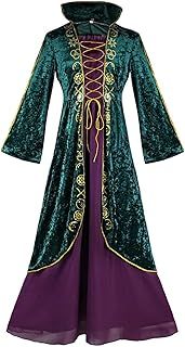 Costume, Winifred Sanderson Sisters Costume Witch Costume Women Christmas Cosplay Fancy Dress Up, Halloween Carnival Costumes