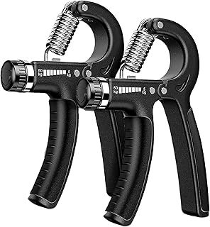 2 Pack Hand Grip Strengthener, 5-60kg Adjustable Hand Gripper Strengthener, Forearm Strengthener and Hand Strengthener for Musicians Athletes and Hand Injury Recovery