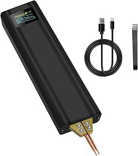 Hopbucan 1Set 80-Gear OLED Digital Display Spot Welder Dual-Pulse Mobile Phone Battery Cell 18650 Lithium Battery Spot Welder Black