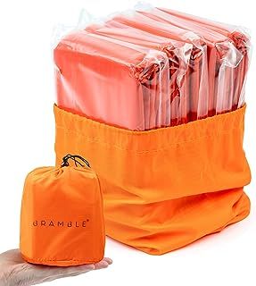 5 Premium Emergency Thermal Bivvy Bags, Survival Weatherproof Rescue Sleeping Blankets - For Safety While Hiking, Camping, Extreme Sports