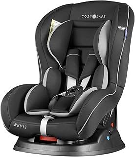 Cozy N Safe Nevis Group 0+/1 Car Seat 0-18kg, Birth to 4 Years, Rear & Forward Facing, 7 Recline Positions, Side Impact Protection, 5 Point Harness, Deep Padding - Black/Grey