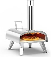BIG HORN OUTDOORS Pizza Ovens Wood Pellet Pizza Oven Wood Fired Pizza Maker Portable Stainless Steel Pizza Grill
