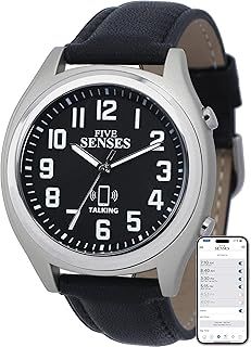 FIVE SENSES - Smart Atomic Talking Watch for Visually Impaired - App Controlled Second Generation Atomic Talking Wrist Watch for Blind and Seniors - Large Numbers Watch with Expansion Band 1739B