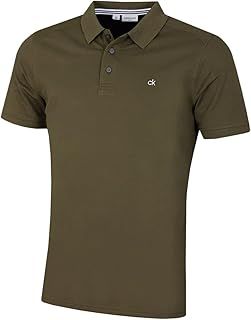 Calvin Klein Mens 2025 Campus 3 Button Ribbed Collar Golf Polo Shirt