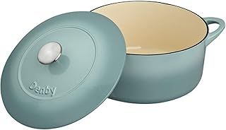Denby - Pavilion Blue Cast Iron Casserole Dish - Dutch Oven, Oven Safe Pot, Enamelled - 26cm, 5.4L Capacity - Round