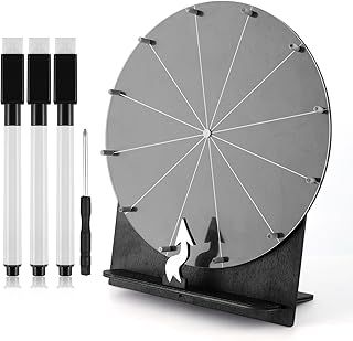 Wooden Spinning Wheel, 11.4inch Prize Wheel Spinning Prize Wheel Tabletop Spinner Raffle Wheel Roulette Wheel for Fortune Game Prizes Carnival Trade Show (Black)
