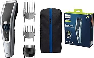 Philips Hair Clippers, Series 5000 Trim-n-Flow PRO Technology Hair Clipper, Fully Washable with Self-Sharpening Stainless Steel Blades, Corded, UK 3-Pin Plug - HC5630/13