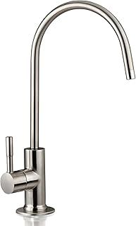 iSpring GA1-BN 6.5"x11" 14oz Solid Brass Heavy Duty Water Filter Designer Faucet, Fits Most Reverse Osmosis Units, High-Spout, Brushed Nickel