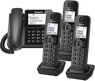 Panasonic KX-TGF324 Corded and Three Cordless Handsets Home office Telephone Kit with Answerphone and Nuisance Call Blocker