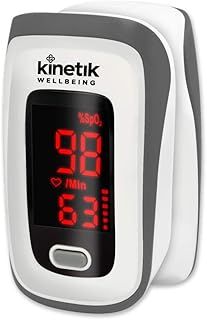 Kinetik Wellbeing Finger Pulse Oximeter - Heart Rate Monitor Used by the NHS, Blood Oxygen Meter for Adults & Kids, Accurate Pulse Rate & O2 Saturation Monitor - In Association with St John Ambulance