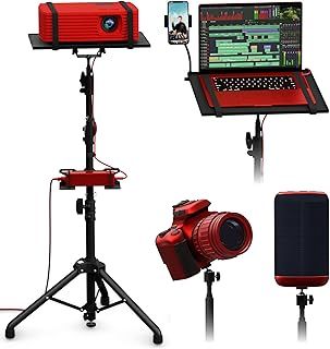 PropVue Projector Tripod Stand - Height Adjustable (66-150cm), Portable Floor Stand for Projector, Camera, Light, Ball Joint - DJ Rack & Musical Stands – Well-Made, Easy-to-Adjust