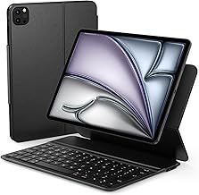 Qulose Keyboard Case for iPad Air 11 inch M3 2025/M2 2024/10.9" Air 5th 4th 2022 2020, iPad Pro 11 Inch Case with Keyboard, Slim Magnetic Folio Bluetooth, Type C Charging, UK Layout, Black