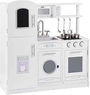 WOLTU Childern's Pretend Play Kitchen Toy Set for Kids with Oven Stove Refrigerator Microwave and Sink