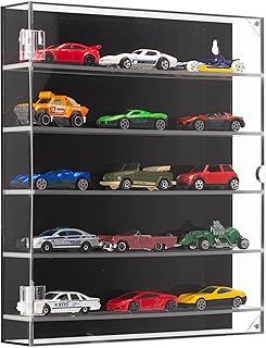 KISLANE 5-Tier Acrylic Display Case for Toy Cars & Matchbox Cars, Transparent Showcase with Magnetic Switch Door