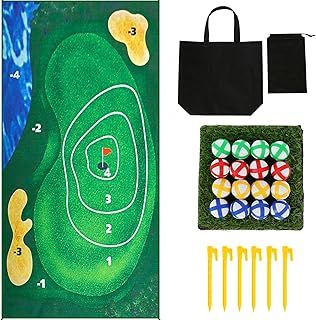 Battle Royale Golf Game Casual Golf Game Set with Mat and 16 Balls, Sticky Golf Practice Mats for Adults Kids, Golf Putting Mat Green Golf Gift Golf Chip Game Training Aid for Indoor Outdoor Travel