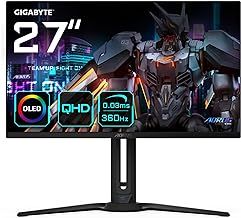 Gigabyte AORUS FO27Q3 27” OLED Flat Gaming Monitor - 2560 x 1440(QHD), 360Hz, 0.03ms, KVM, 250 cd/m2, FreeSync Premium Pro, DisplayHDR True Black 400, HDMI 2.1