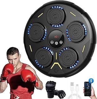 VOLLO Music Boxing Machine, Smart Bluetooth Boxing Machine, Wall Mounted Boxing Training Equipment With Boxing Gloves, 9 Speeds & Modes
