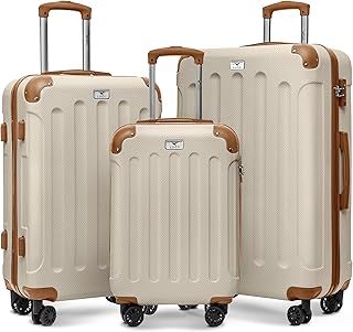 LUGG Travel Suitcase Set - Skywander 3-Piece Hard Shell Luggage, 20" 24" 28" Strong & Lightweight with Secure TSA Lock, Smooth 360° Wheels & Resilient Handle - Airline Approved