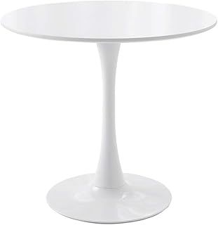 Panana Round White Colored Top Small Medium Kitchen Dining Room Furniture (80cm)
