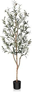 Kazeila Artificial Olive Tree 150cm Large Artificial Plant Indoor with Fruits Fake Silk Olive Plant in Pot for Home Decoration(1Pack)