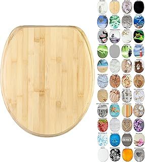 Sanilo Toilet Seat, Stable Hinges, Easy to Mount, Wooden Toilet Seat Bamboo