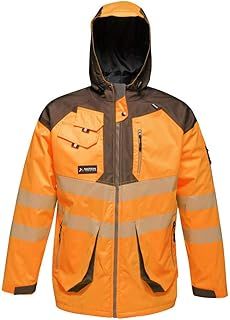 Regatta TRA340MD7BV Tactical Hi-Vis Parka Jacket, Size Medium, Orange/Grey