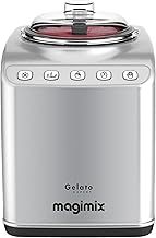 Magimix Gelato Expert | Frozen Dessert Maker with Built In Compressor | 2 x 2 L bowls | Makes Ice Cream, Gelato, Granita, Frozen Yoghurt, Sorbets | Satin, 11680