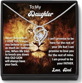 A Necklace Gift Message from Dad to Daughter Jewellery Birthday Gift for Girls Father gift to Daughters Present