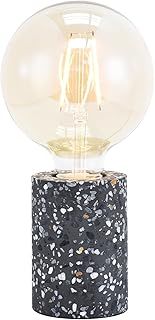 Modern and Unique Black Mosaic Concrete Table Lamp for Vintage Industrial Feature Style Light Bulbs | 1 x E27 60w Maximum | 11cm x 8cm by Happy Homewares