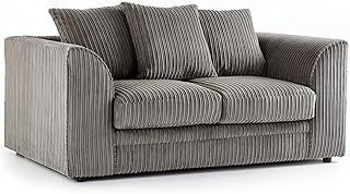Sofa Selection’s Jumbo Cord Scatter Back 2-Seater Sofa | Luxurious Scatter Back 2-Seater Sofa in Grey Soft Cord Fabric Elevate Your Space with a Compact yet Comfortable Seating Choice (Grey, 2 Seater)