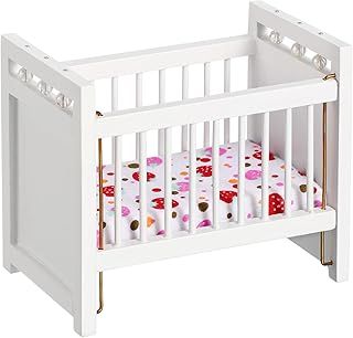 Mini Brands Mini Brands Mini Brands Mini Crib Dollhouse Miniature Decoration Doll Cradle Doll Furniture Miniature Ornament 6 Inch Doll Bed Doll Crib Toy Mini Crib Bed
