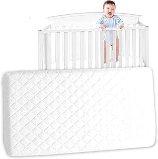 Baby Travel Cot Foam Mattress - | Anti Allergenic Extra Thick Quilted Waterproof Cover | Fits Most Toddler Cots, Breathable (120 x 60 x 7.5 cm)