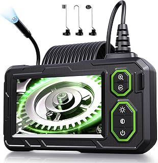 Endoscope Inspection Camera, Hopefox 4.3'' IPS Screen 1080P HD Borescope Inspection Camera with 8 LED Lights, IP67 Waterproof EndoscopeCamera with Light, 16.5ft Flexible DrainCamera, Gadgets for Men