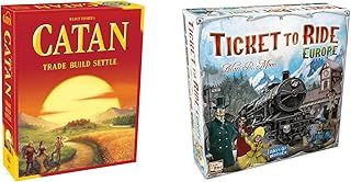 Catan Studios| Catan | Board Game | Ages 10+ | 3-4 Players | 60 Minutes Playing Time & Days of Wonder | Ticket to Ride Europe Board Game | Ages 8+ | For 2 to 5 players | Average Playtime 30-60 Min