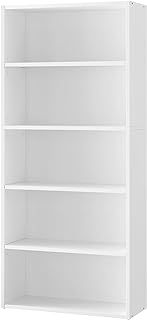 VASAGLE Bookshelf, 5-Tier Bookcase, Storage Shelving Unit, Display Shelf with Open Compartments, Adjustable Storage Shelves, for Living Room, Home Office, Bedroom, Cloud White LBC165T14